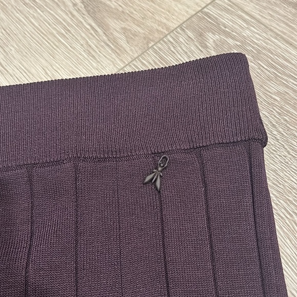 Patrizia Pepe Knit Pencil Skirt Plum w Side Slit Size 0 Bodycon Midi - Picture 3 of 5